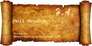 Hell Arnolda névjegykártya